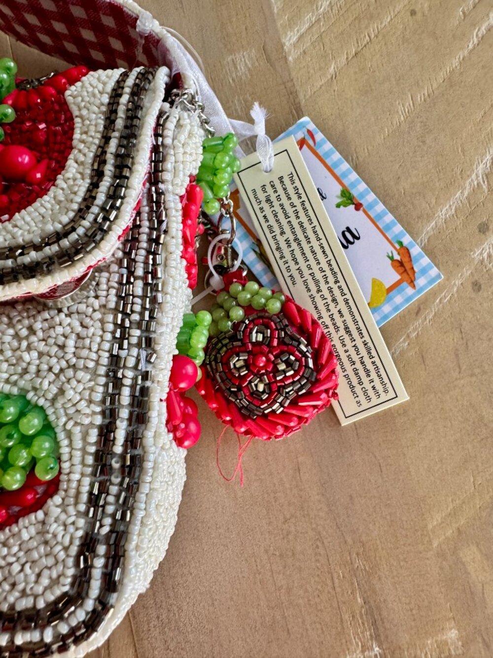 Brand New With Tags (NWT) Viral TikTok Tomato Beaded Shoulder Bag - Picture 3 of 6